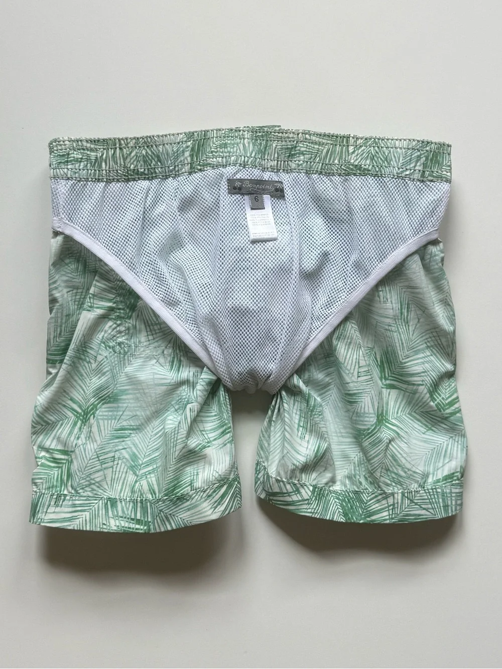 Bonpoint Boys Tropical Palm Print Swim Shorts - Size 6
